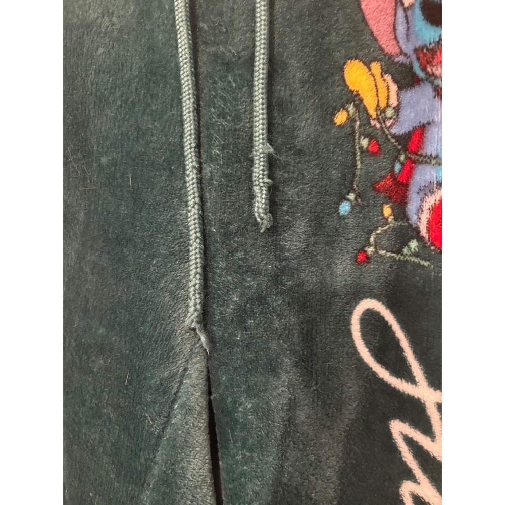 Disney Stitch Plush Lounge Pants W Drawstring & Embroidery Women's Size Small - Picture 3 of 6